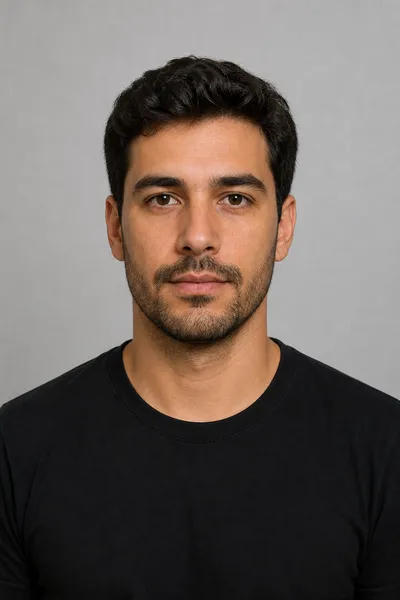 Exemplo de foto frontal usada na análise Hairis