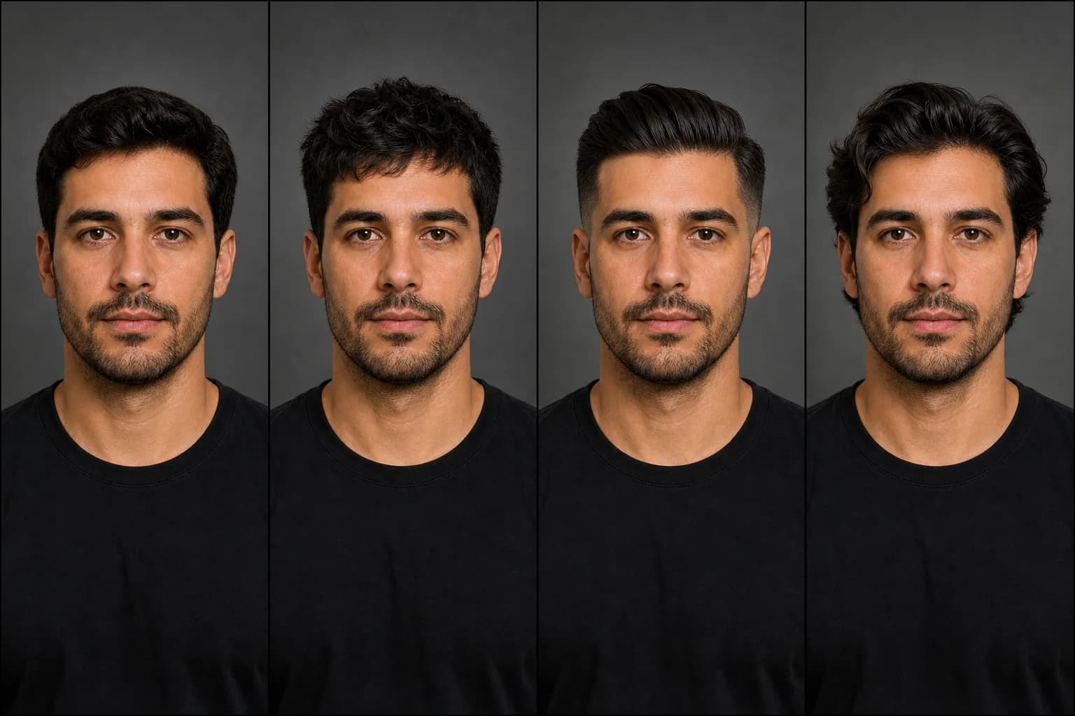 O mesmo cliente visualizando quatro cortes diferentes com a Hairis