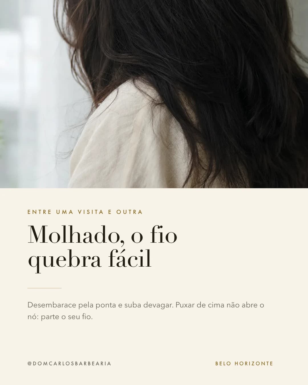 Exemplo de publicação Hairis: Cuidado, para a barbearia de demonstração Dom Carlos